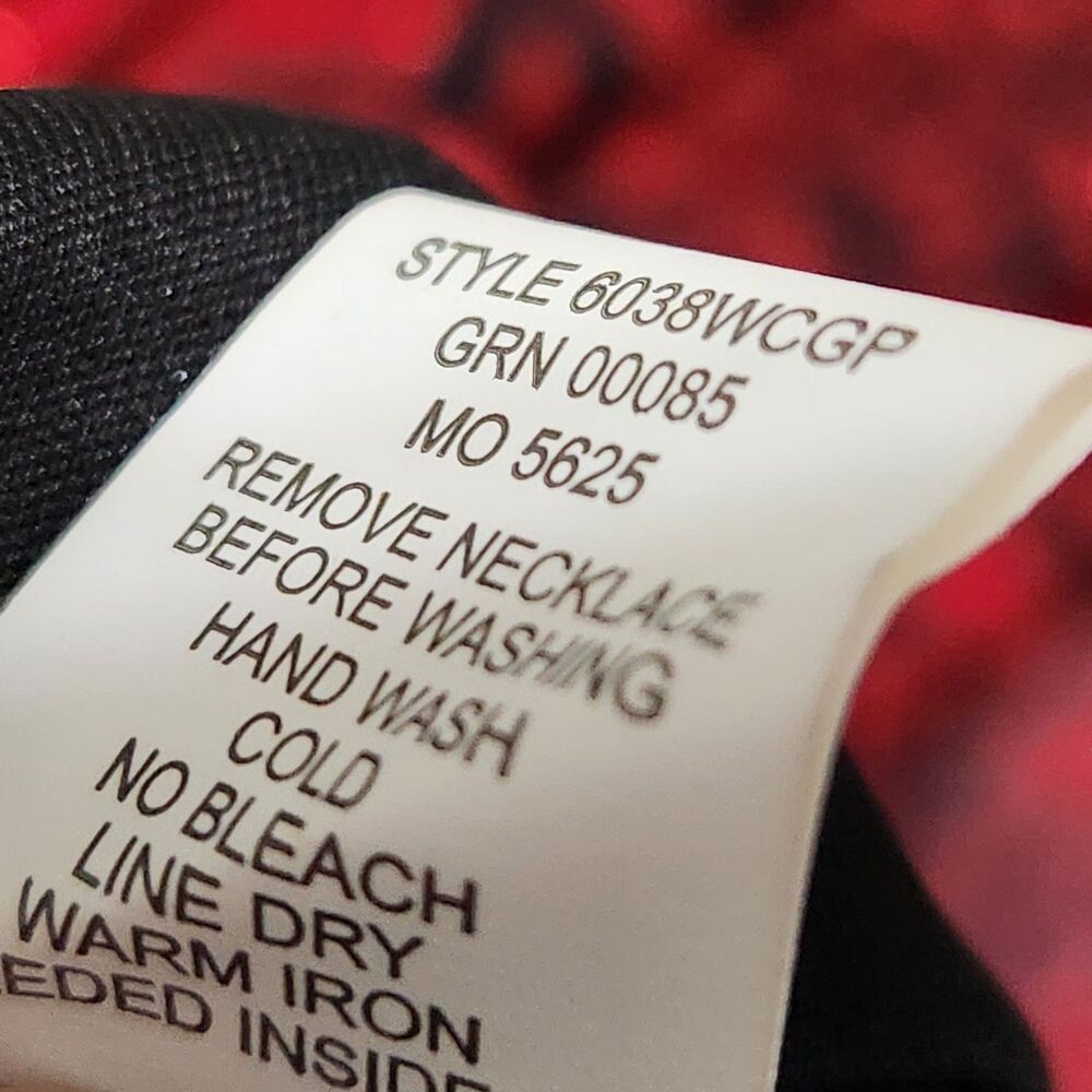 Rebecca Malone Blouse Size 1X Black Red Color Poncho Attached - Picture 14 of 16